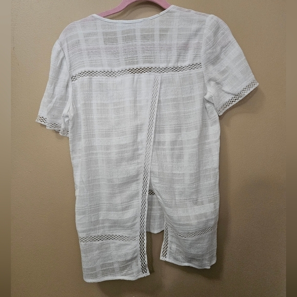 MICHAEL Michael Kors Women's Size XS White Cotyon Top Split Back - Picture 2 of 4